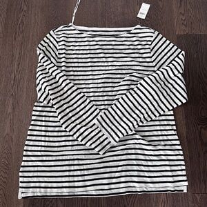 Banana Republic Striped Black and White Long Sleeve Shirt